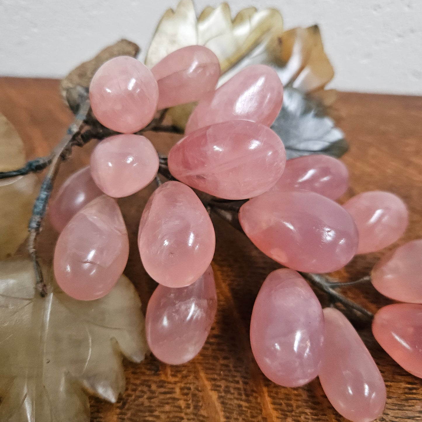 Vintage Chinese Rose Quartz Bunch of Grapes