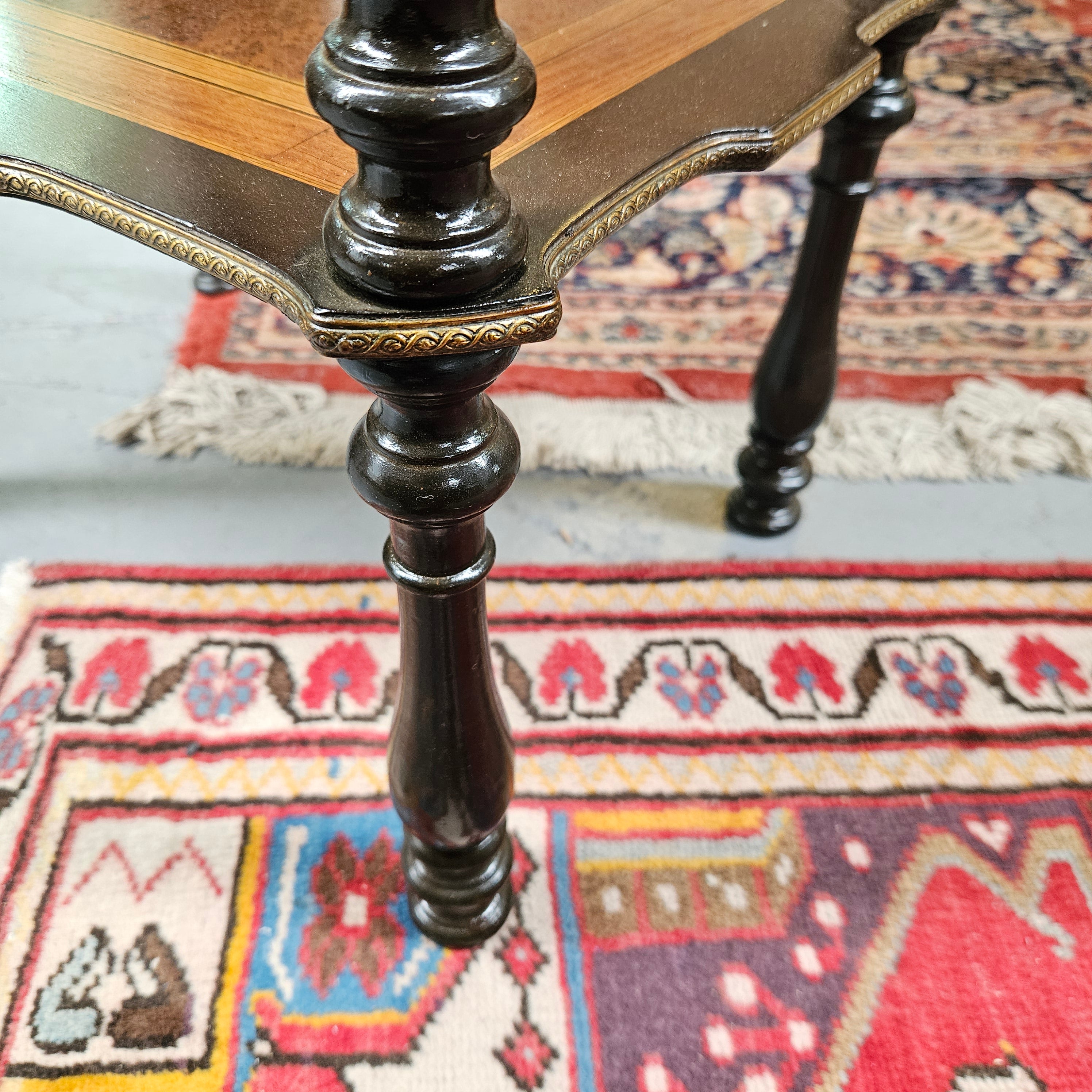French Inlaid Side Table With Brass Fittings | Antique & Vintage | Moonee Ponds Antiques | Australia Wide Delivery