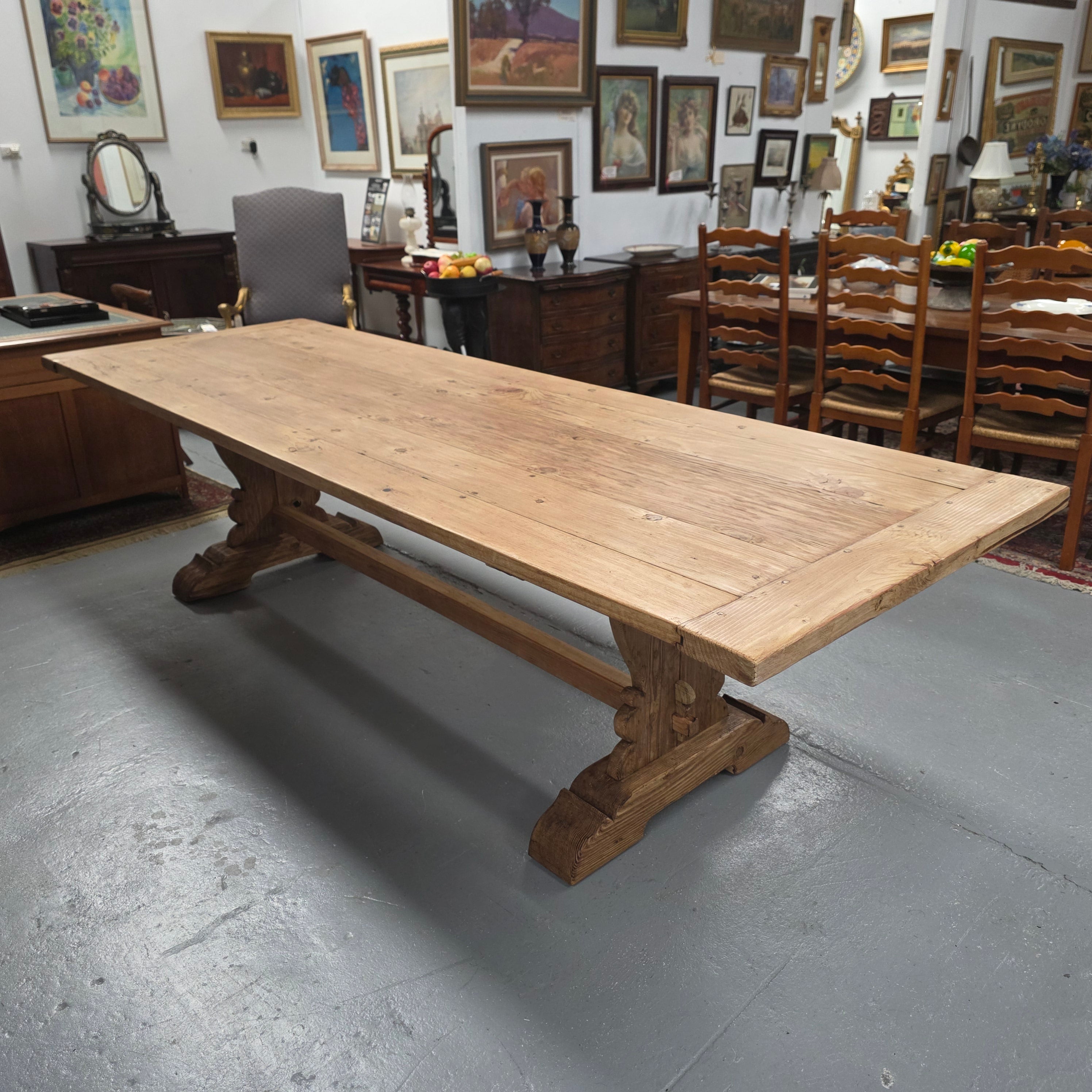 Impressive Vintage Reclaimed Spruce 3 Meter Dining Table | Antique & Vintage | Moonee Ponds Antiques | Australia Wide Delivery