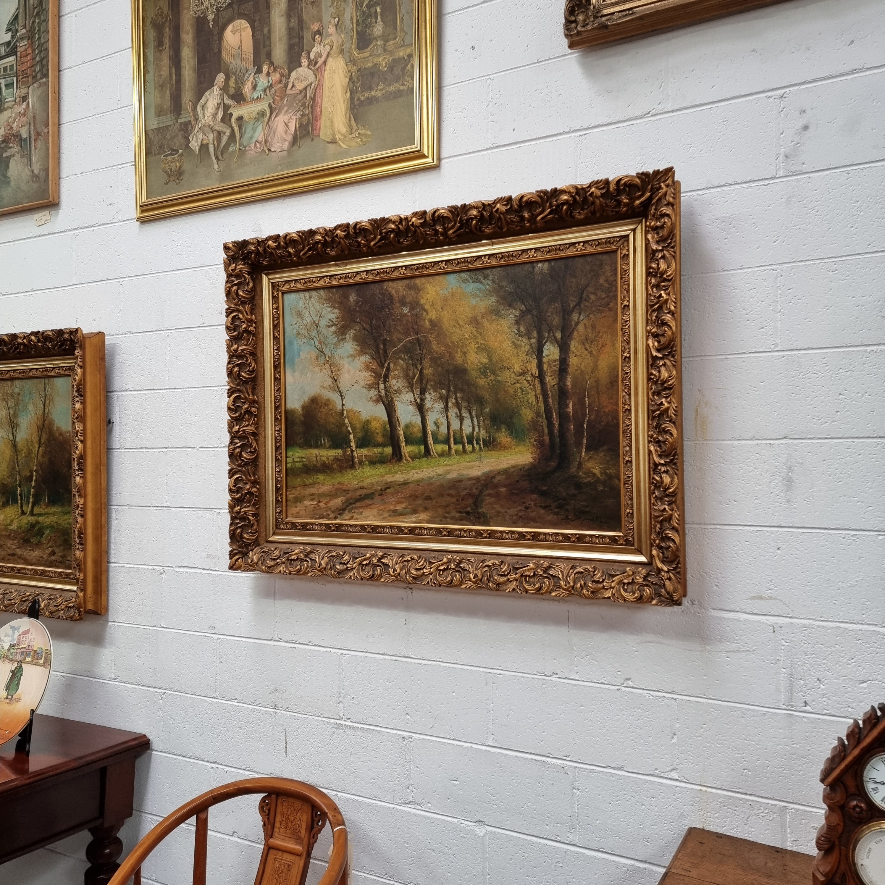 Sourced from France Signed Oil on Canvas Country Tree Scene In Ornate Gilt Frame | Antique & Vintage | Moonee Ponds Antiques | Australia Wide Delivery