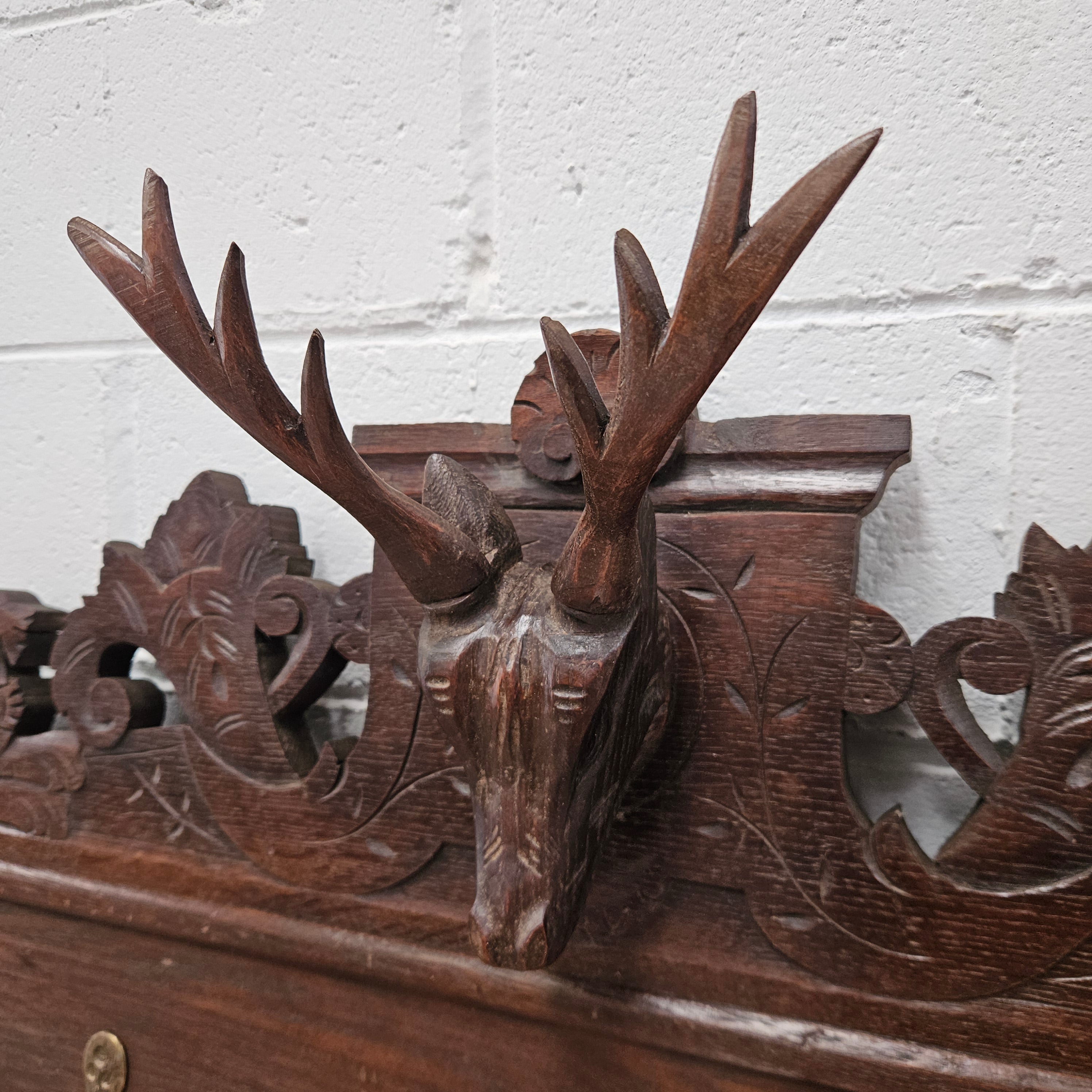 Antique Dark Oak Hand Carved Wall Rack | Antique & Vintage | Moonee Ponds Antiques | Australia Wide