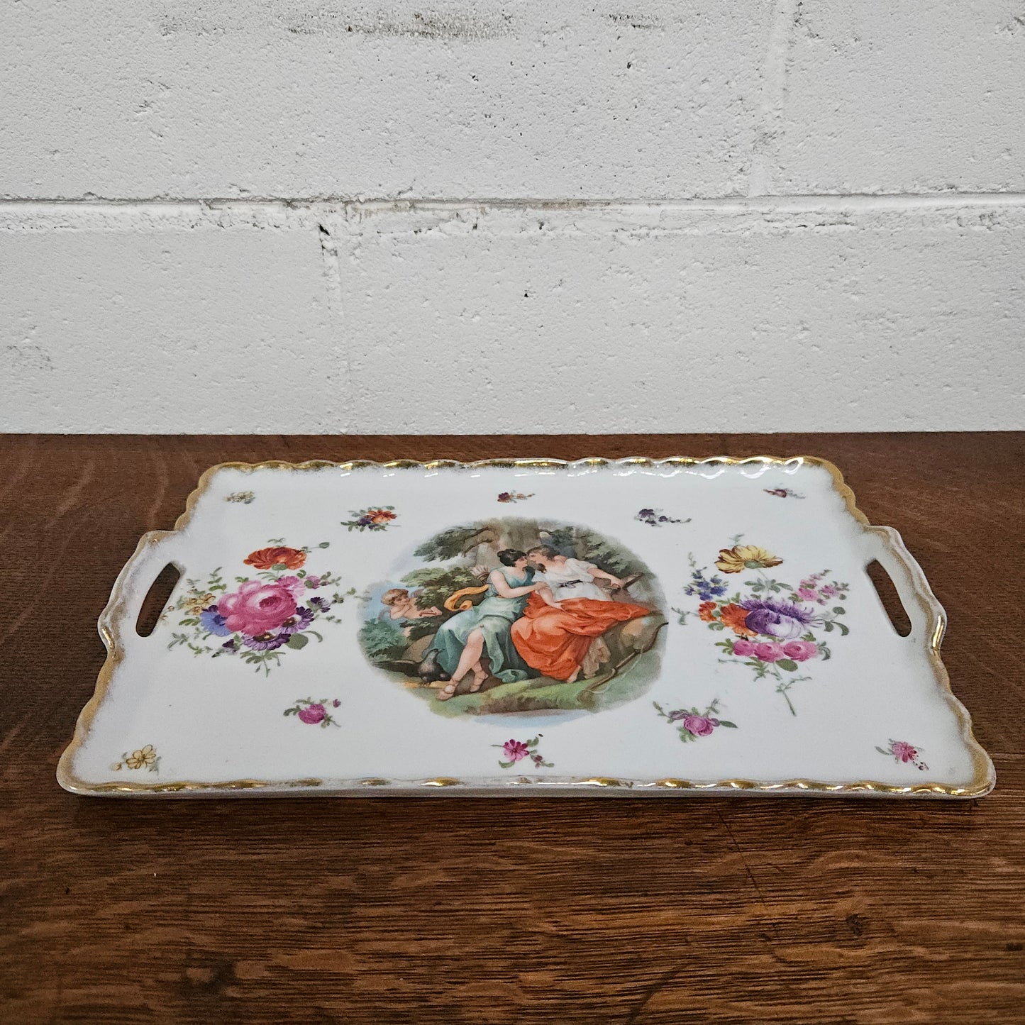 Antique Victorian China Tray