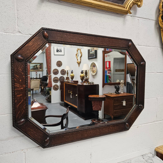 Edwardian Oak Wall Mirror