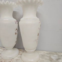 Pair of Victorian Opaline Glass Vases | Antique & Vintage | Moonee Ponds Antiques | Australia Wide Delivery