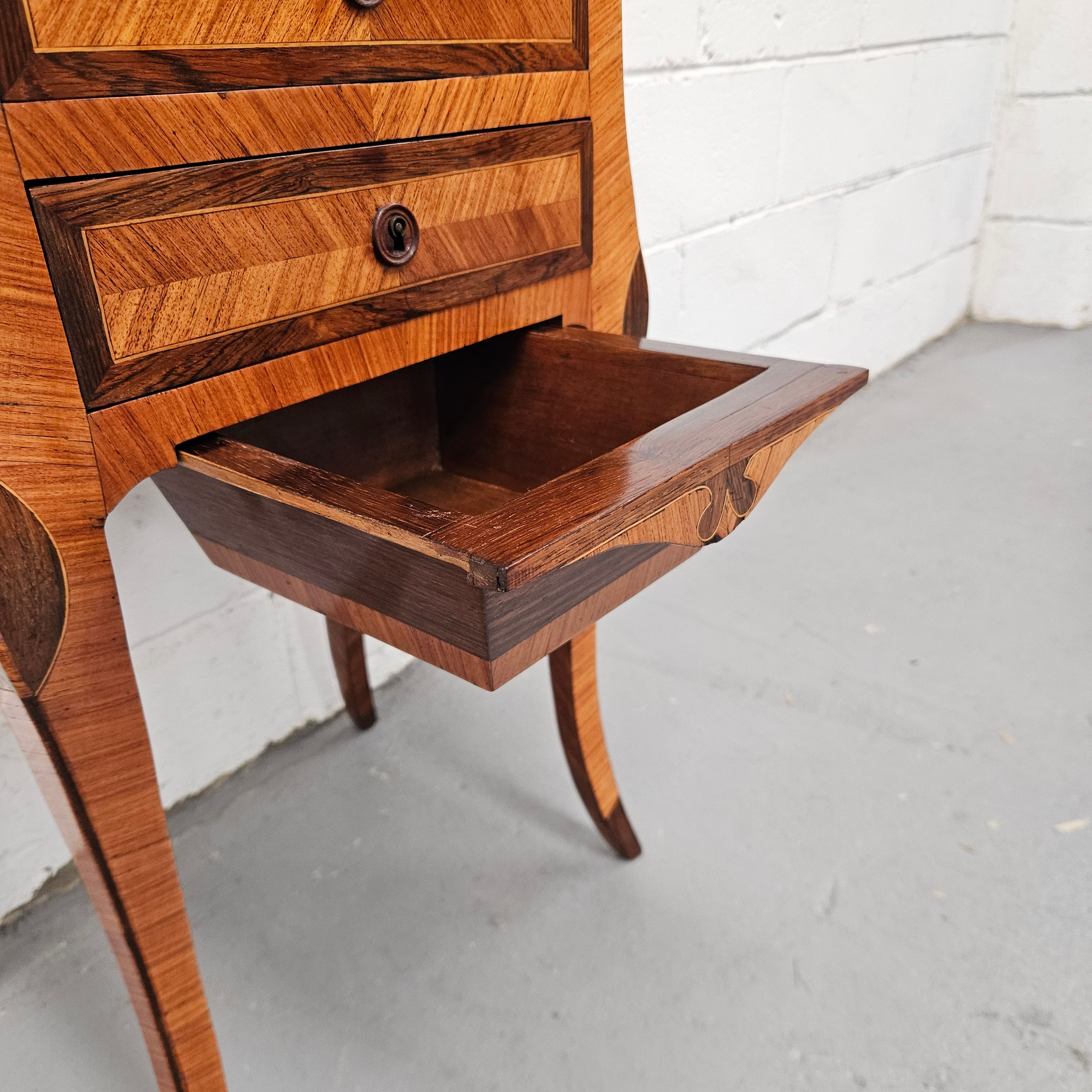 French Louis XVth Rosewood & Kingwood Side Table/Sewing Table | Antique & Vintage | Moonee Ponds Antiques | Australia Wide Delivery