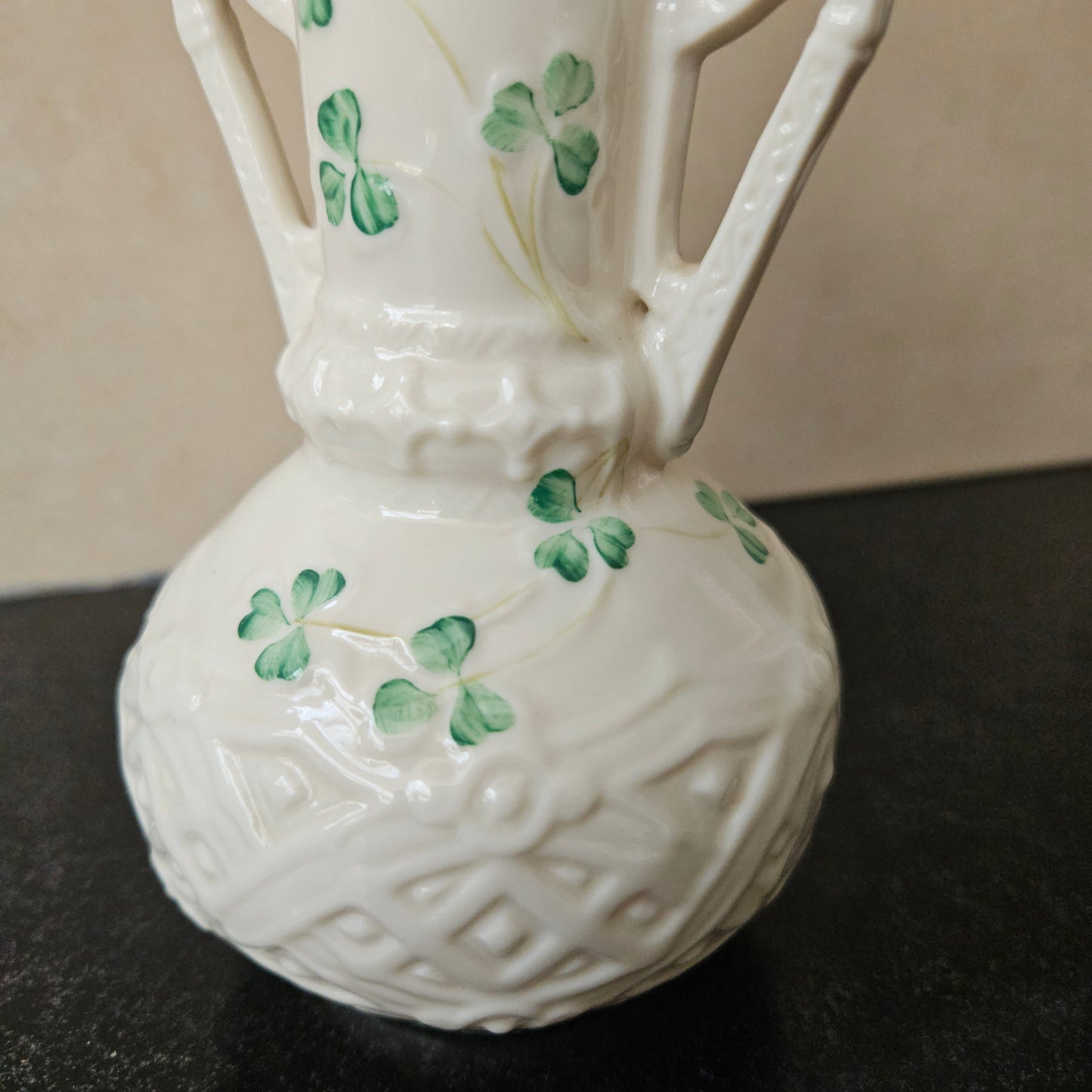 Charming Belleek Double Handled Vase