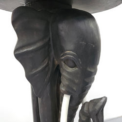 Unusual Hand Carved Ebonized Timber Elephant Side Table | Antique & Vintage | Moonee Ponds Antiques | Australia Wide Delivery