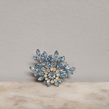 Pretty Vintage Floral Crystal Brooch | Antique & Vintage | Moonee Ponds Antiques | Australia Wide Delivery