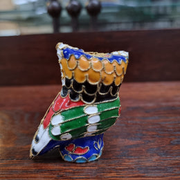 Vintage Cloisonne Enamel Owl