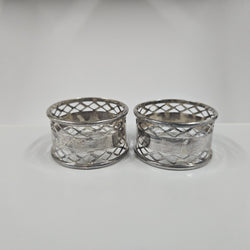 Pair Antique Sterling Silver Pierced Serviette Rings | Antique & Vintage | Moonee Ponds Antiques | Australia Wide Delivery
