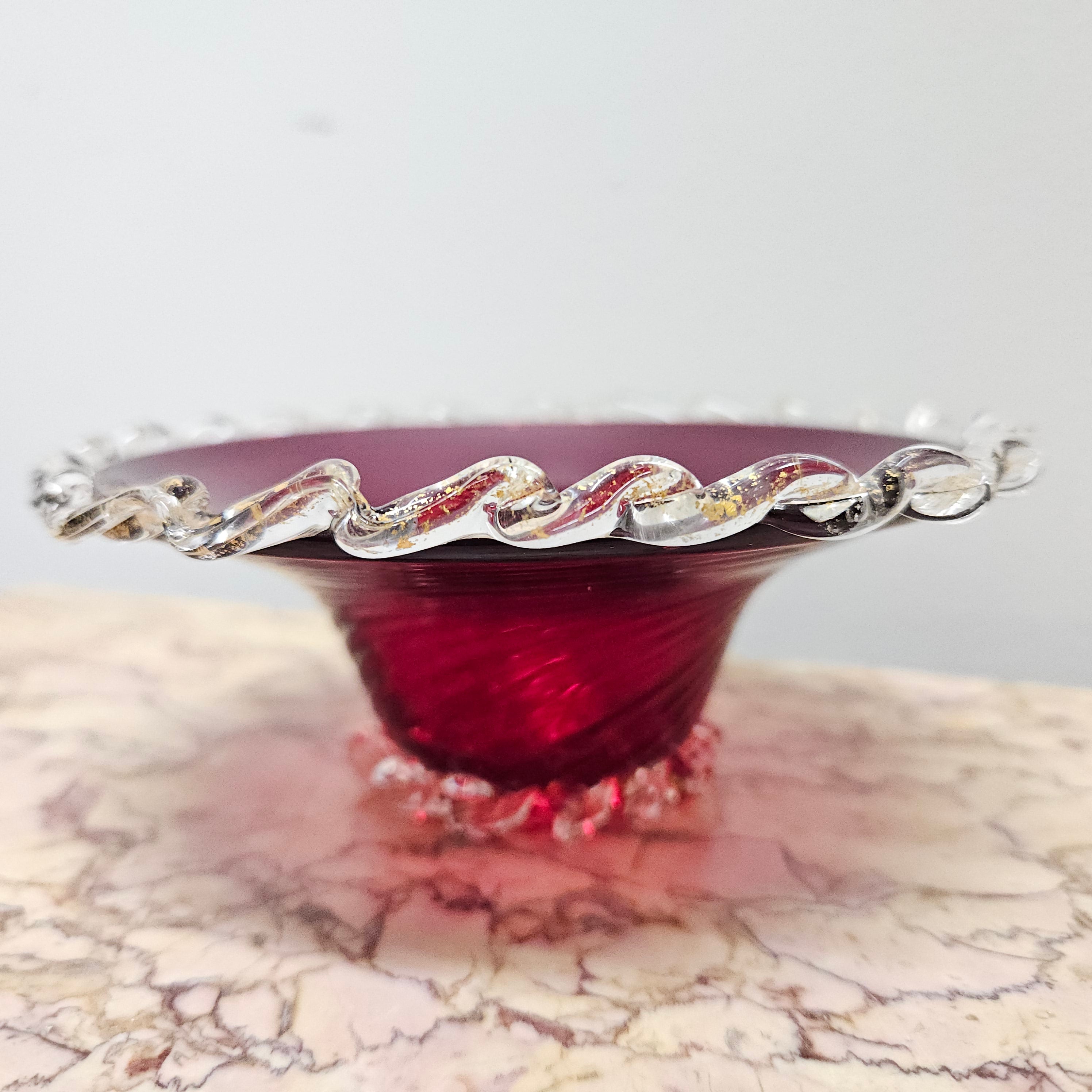 Venetian Ruby & Aventurine Glass Bowl | Antique & Vintage | Moonee Ponds Antiques | Australia Wide Delivery