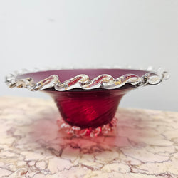 Venetian Ruby & Aventurine Glass Bowl | Antique & Vintage | Moonee Ponds Antiques | Australia Wide Delivery