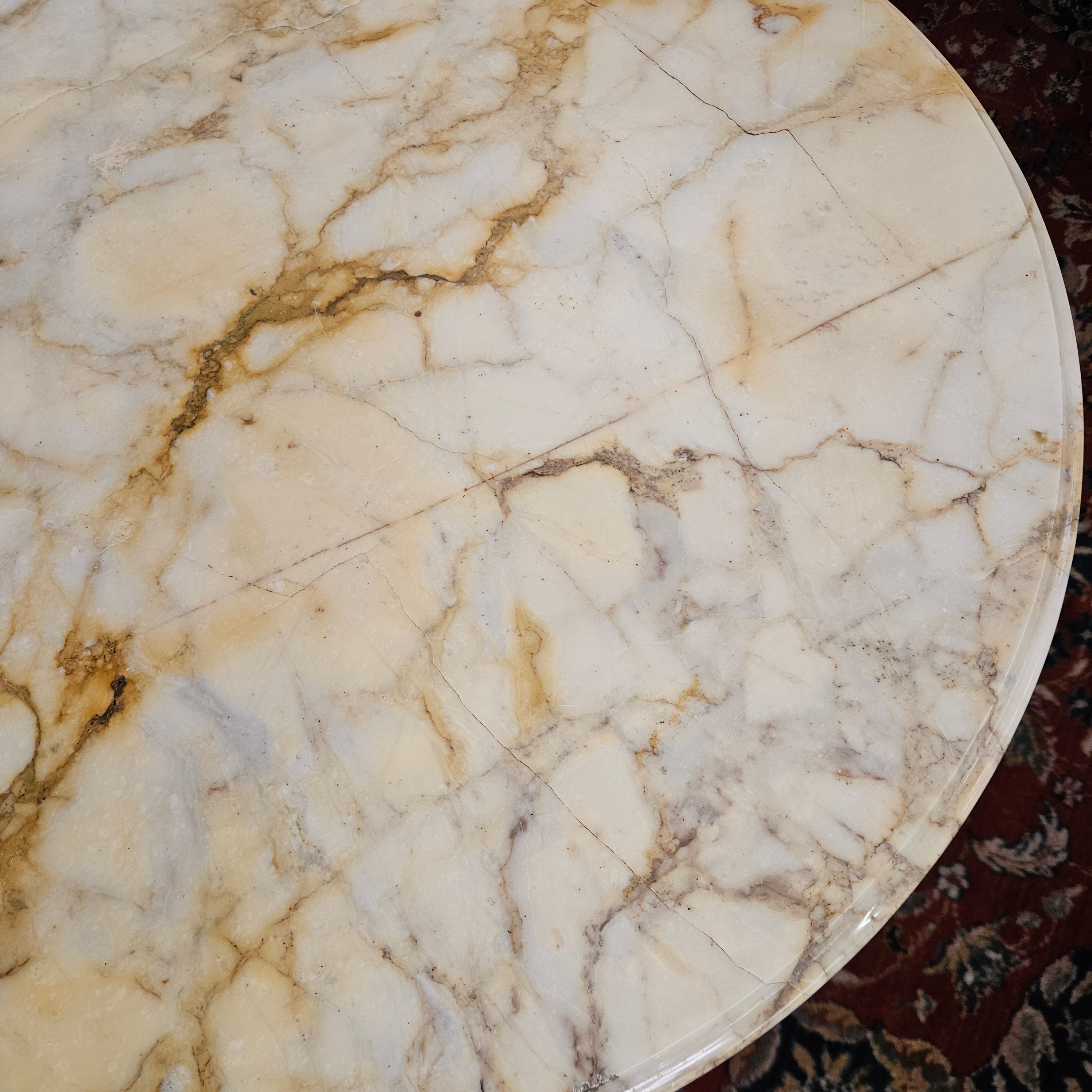 French Marble Top Round Coffee Table | Antique & Vintage | Moonee Ponds Antiques | Australia Wide