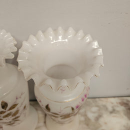 Pair of Victorian Opaline Glass Vases