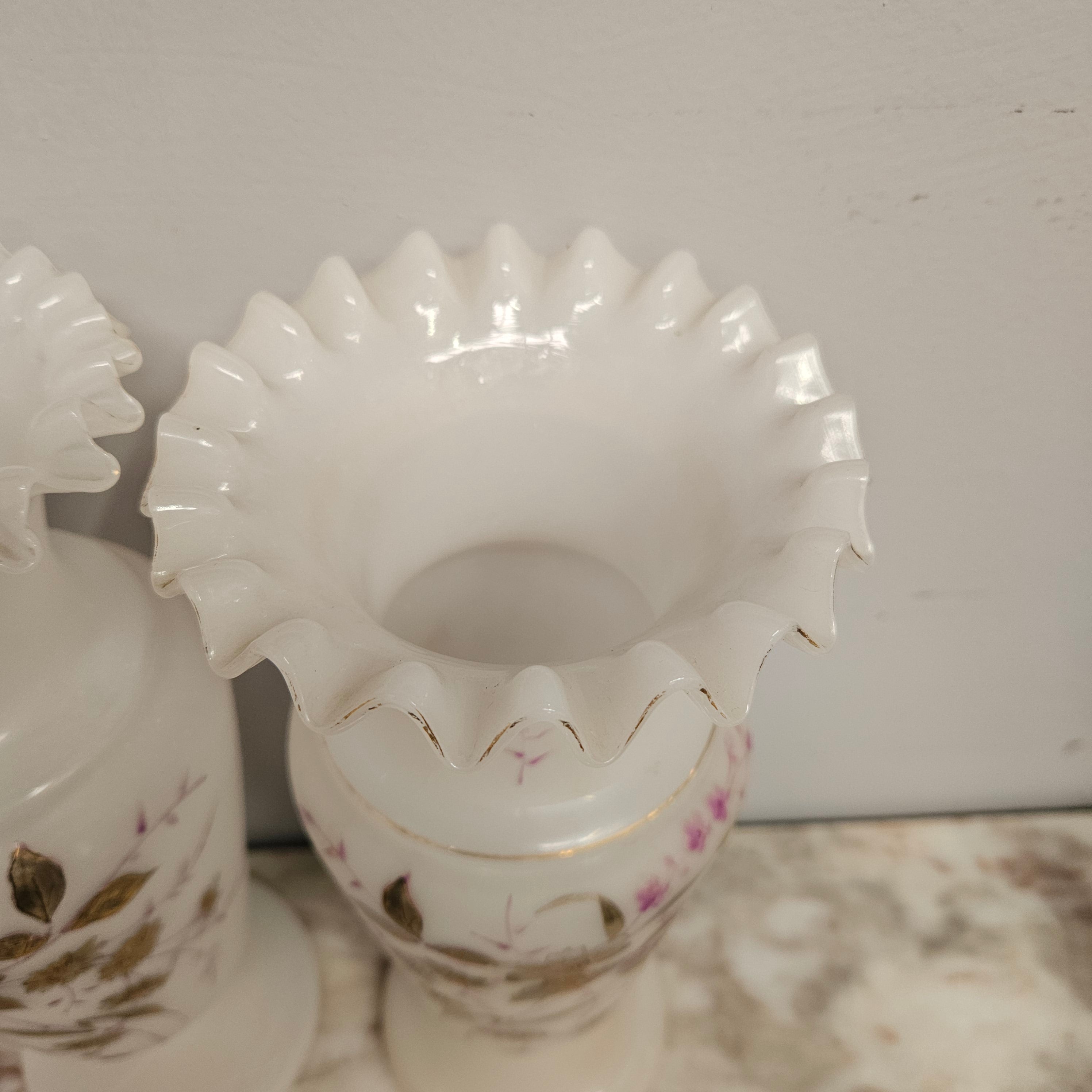 Pair of Victorian Opaline Glass Vases | Antique & Vintage | Moonee Ponds Antiques | Australia Wide