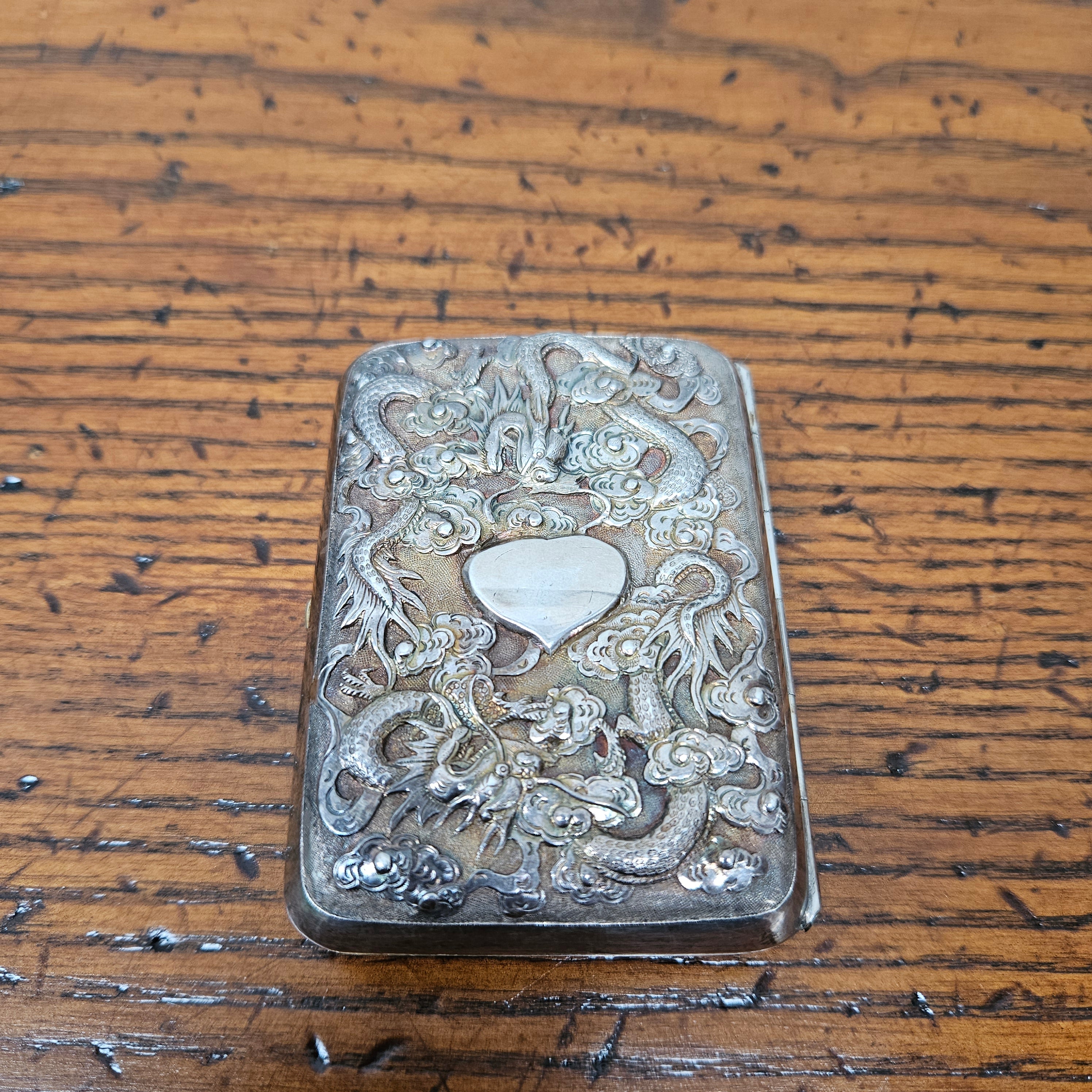 Antique Ornate Chinese Export Silver Card/Cigarette Case | Antique & Vintage | Moonee Ponds Antiques | Australia Wide Delivery