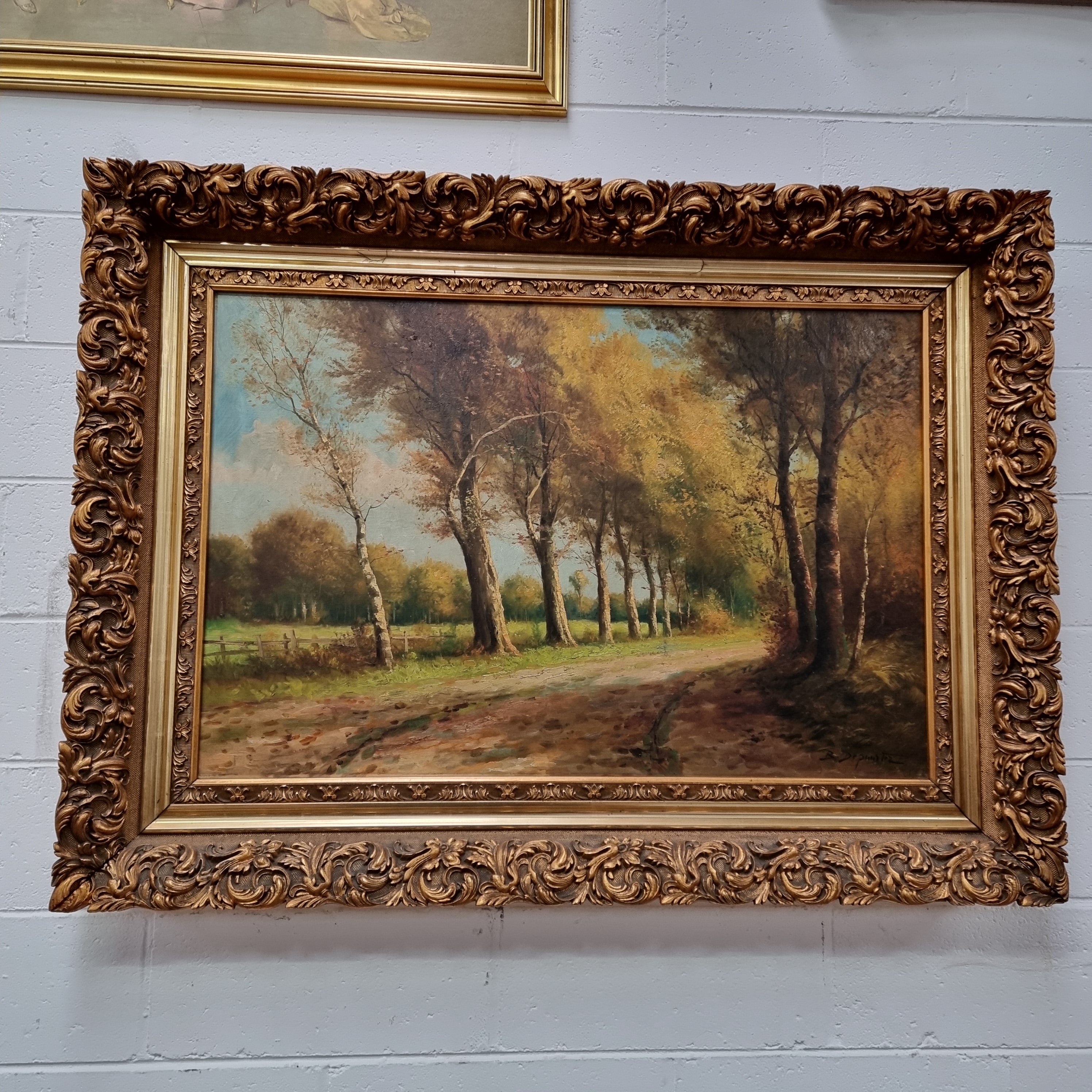 Sourced from France Signed Oil on Canvas Country Tree Scene In Ornate Gilt Frame | Antique & Vintage | Moonee Ponds Antiques | Australia Wide Delivery