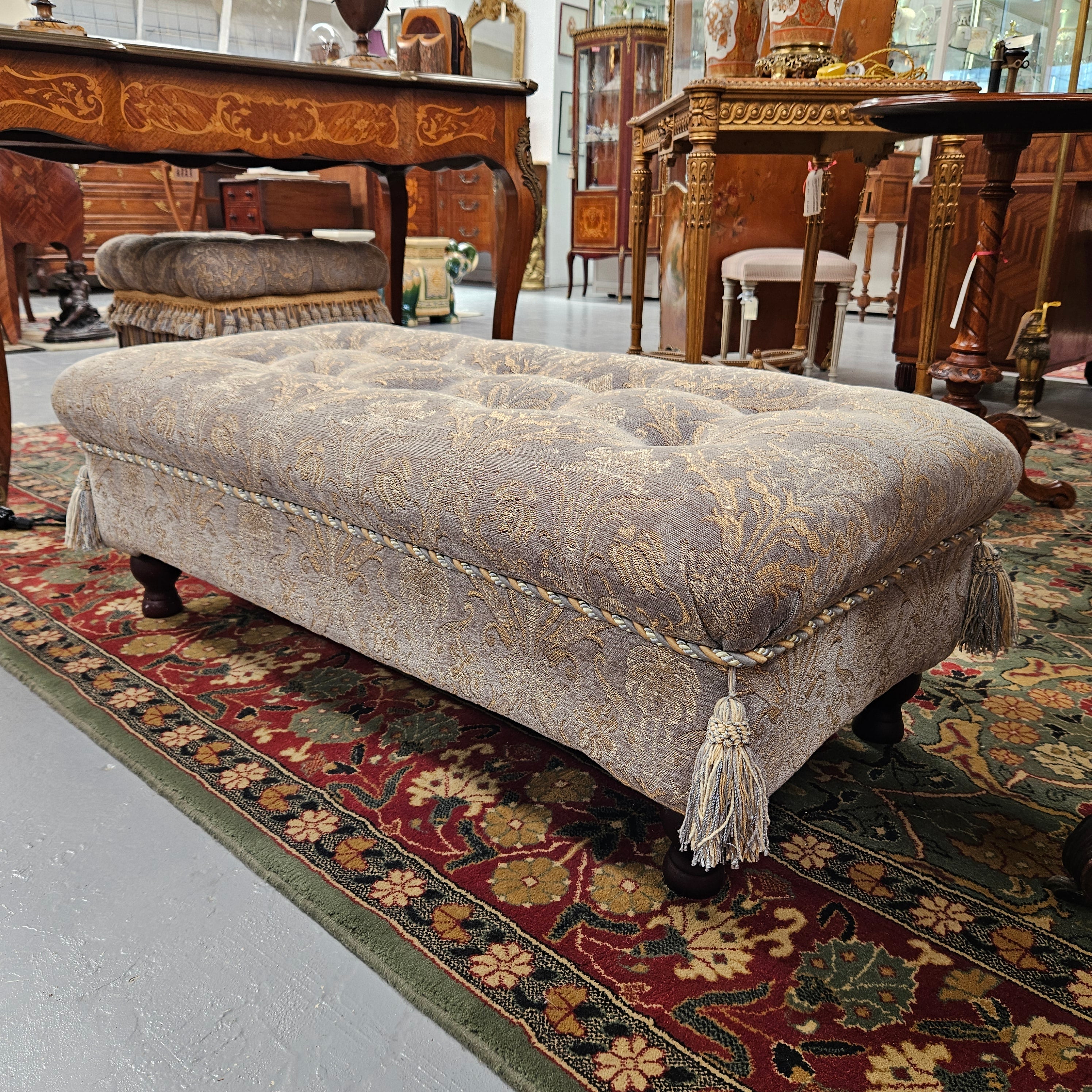 Large Vintage Upholstered Ottoman | Antique & Vintage | Moonee Ponds Antiques | Australia Wide Delivery