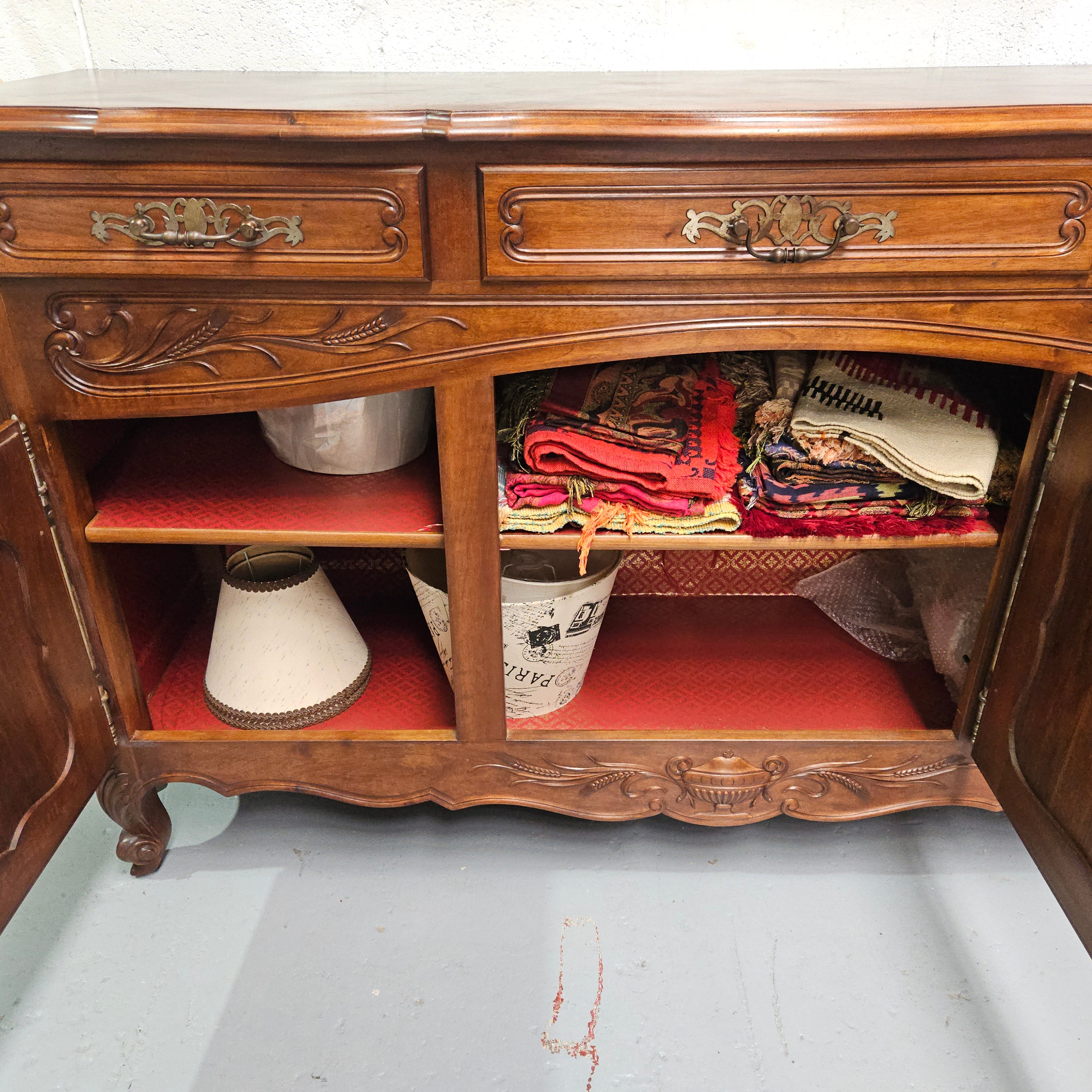 Louis XV Style Walnut Sideboard With Three Drawers & Three Doors | Antique & Vintage | Moonee Ponds Antiques | Australia Wide Delivery
