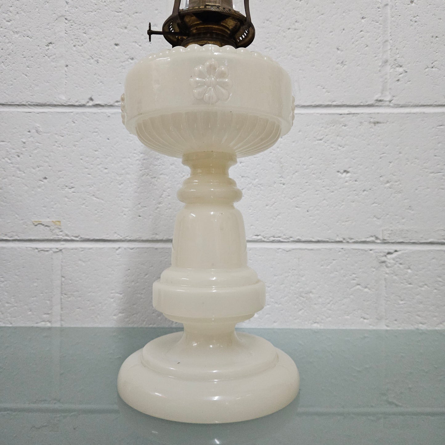 Antique Milk Glass Kero Lamp