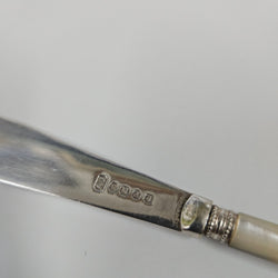 Pair Antique Mother Of Pearl & Silver Plate Butter Knives | Antique & Vintage | Moonee Ponds Antiques | Australia Wide Delivery