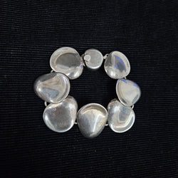 Vintage "Mexico" Sterling Silver Modernist Free Form Link Bracelet