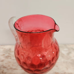 Victorian Cranberry Glass Pitcher Jug