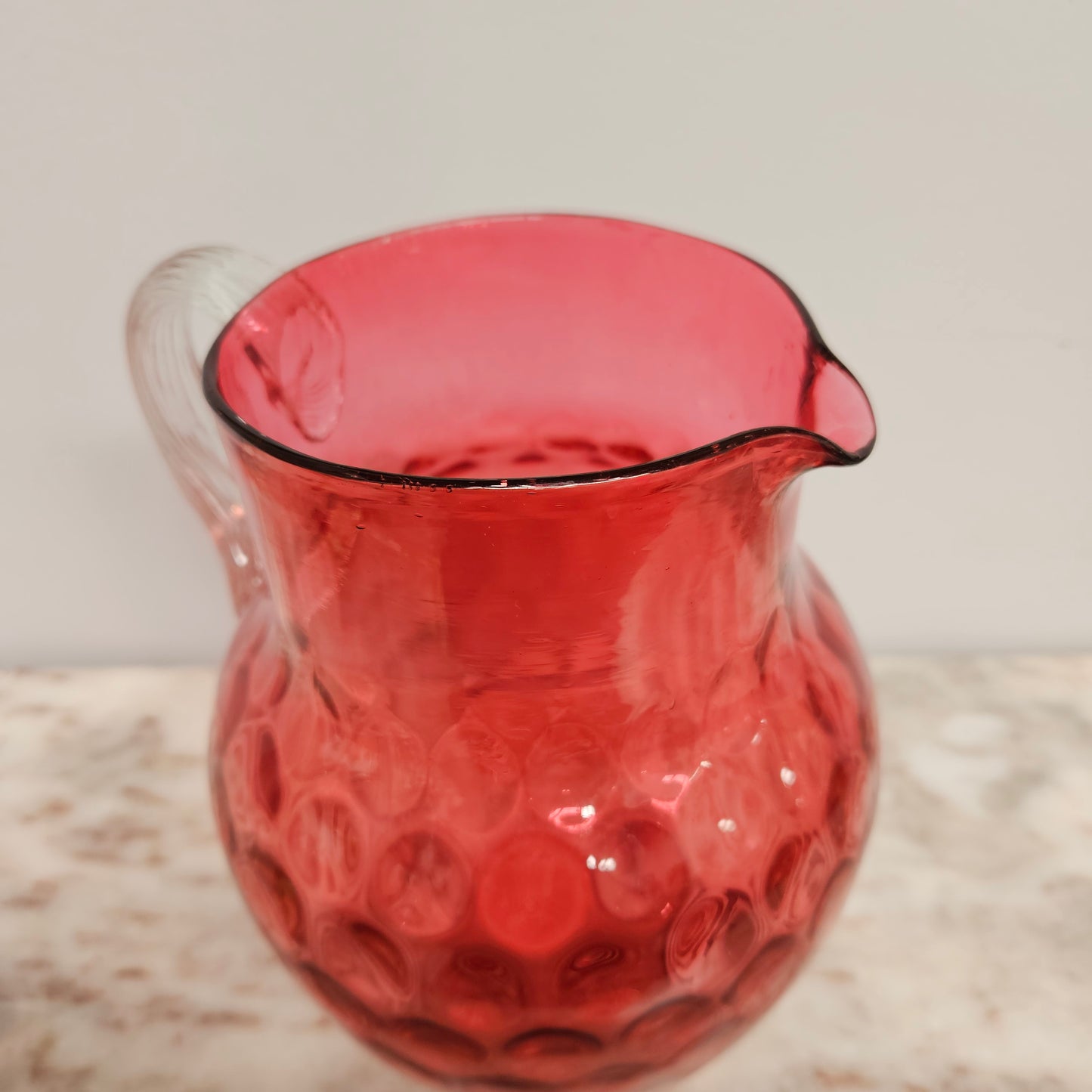 Victorian Cranberry Glass Pitcher Jug