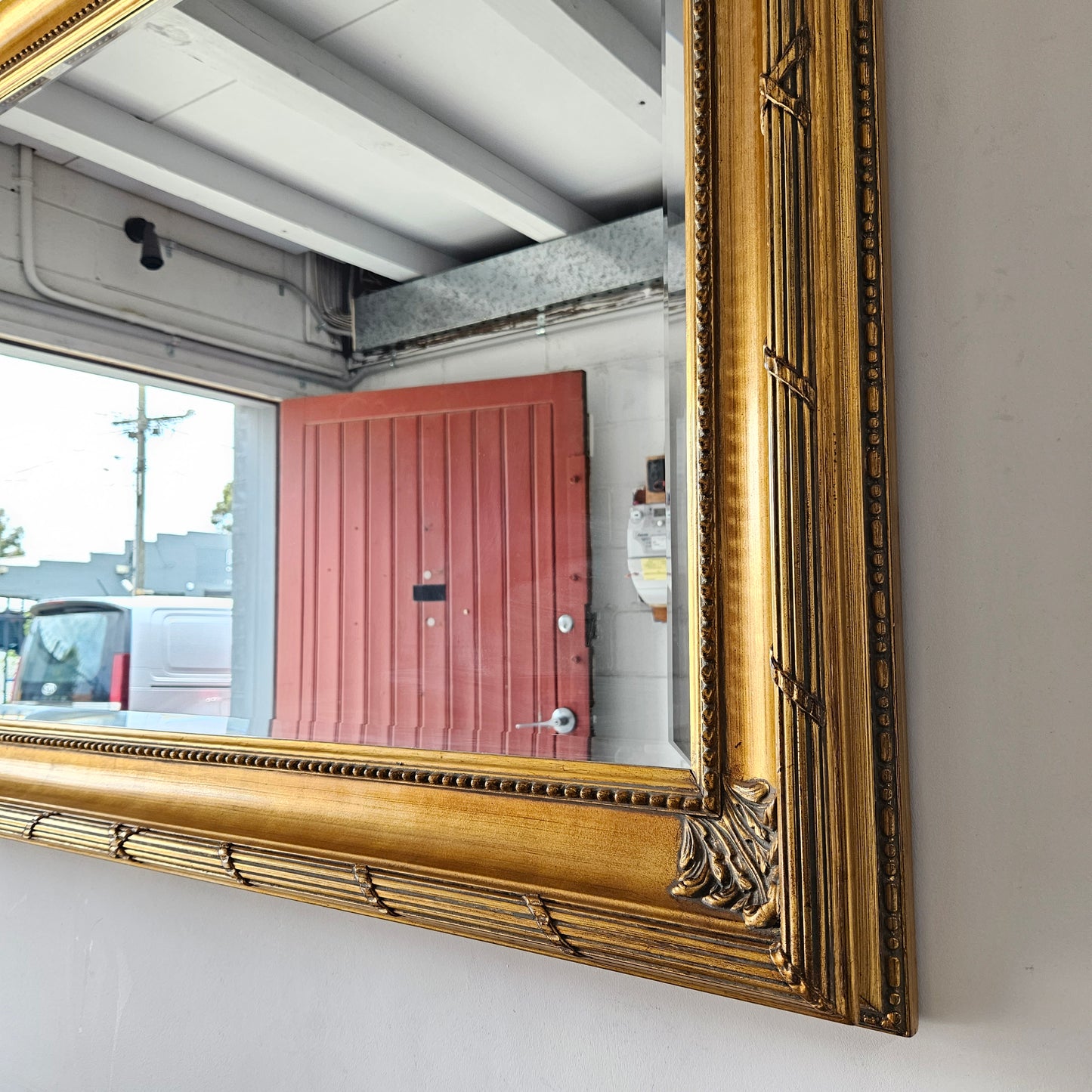 Beautiful Vintage Gilt Framed Bevelled Edged Mirror
