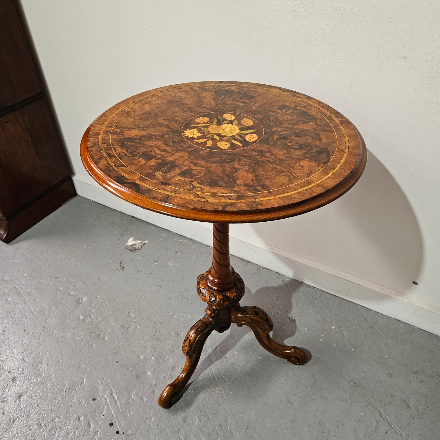 Victorian Floral Inlaid Occasional Table