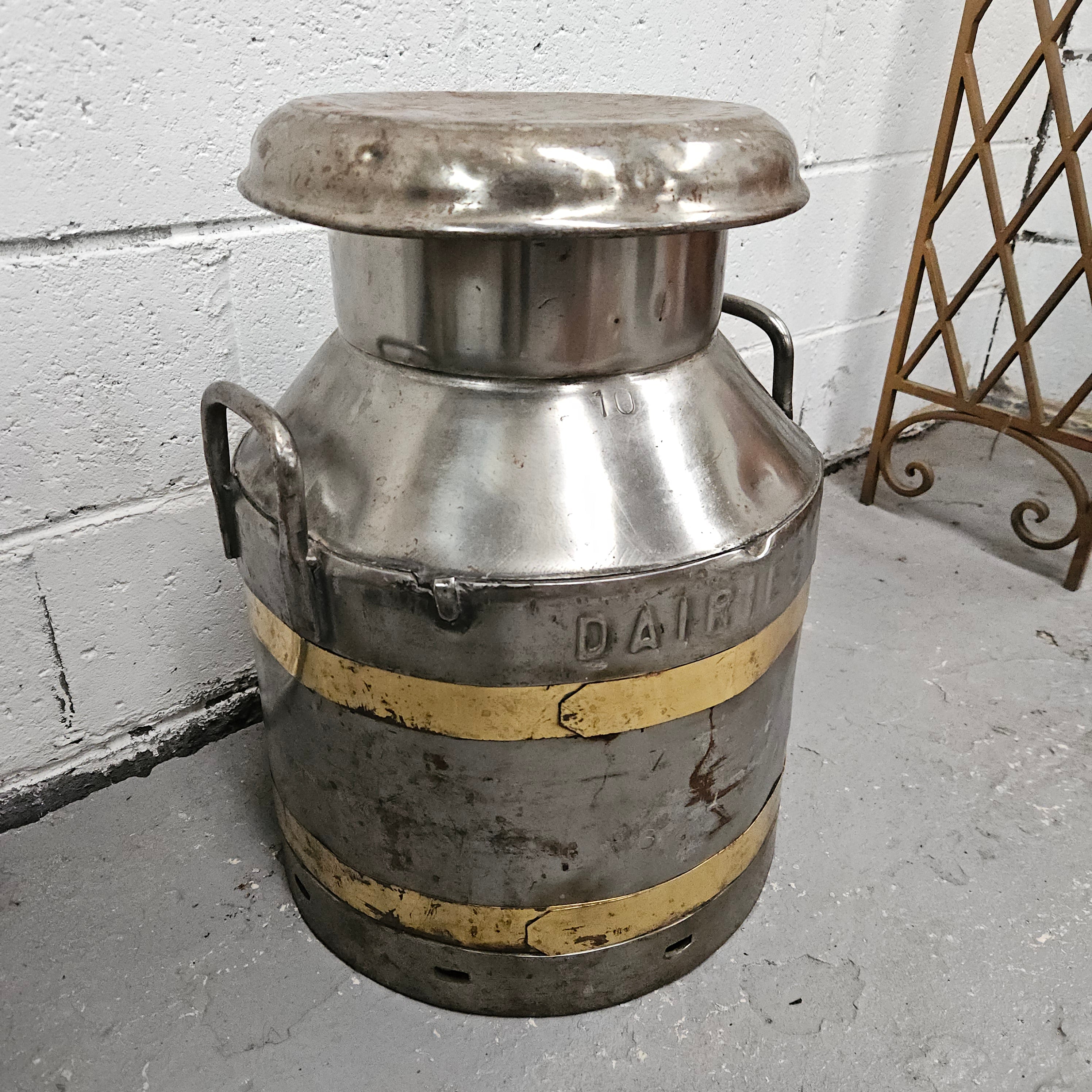 Signed Medium Metal Milk Canister/Churn | Antique & Vintage | Moonee Ponds Antiques | Australia Wide Delivery