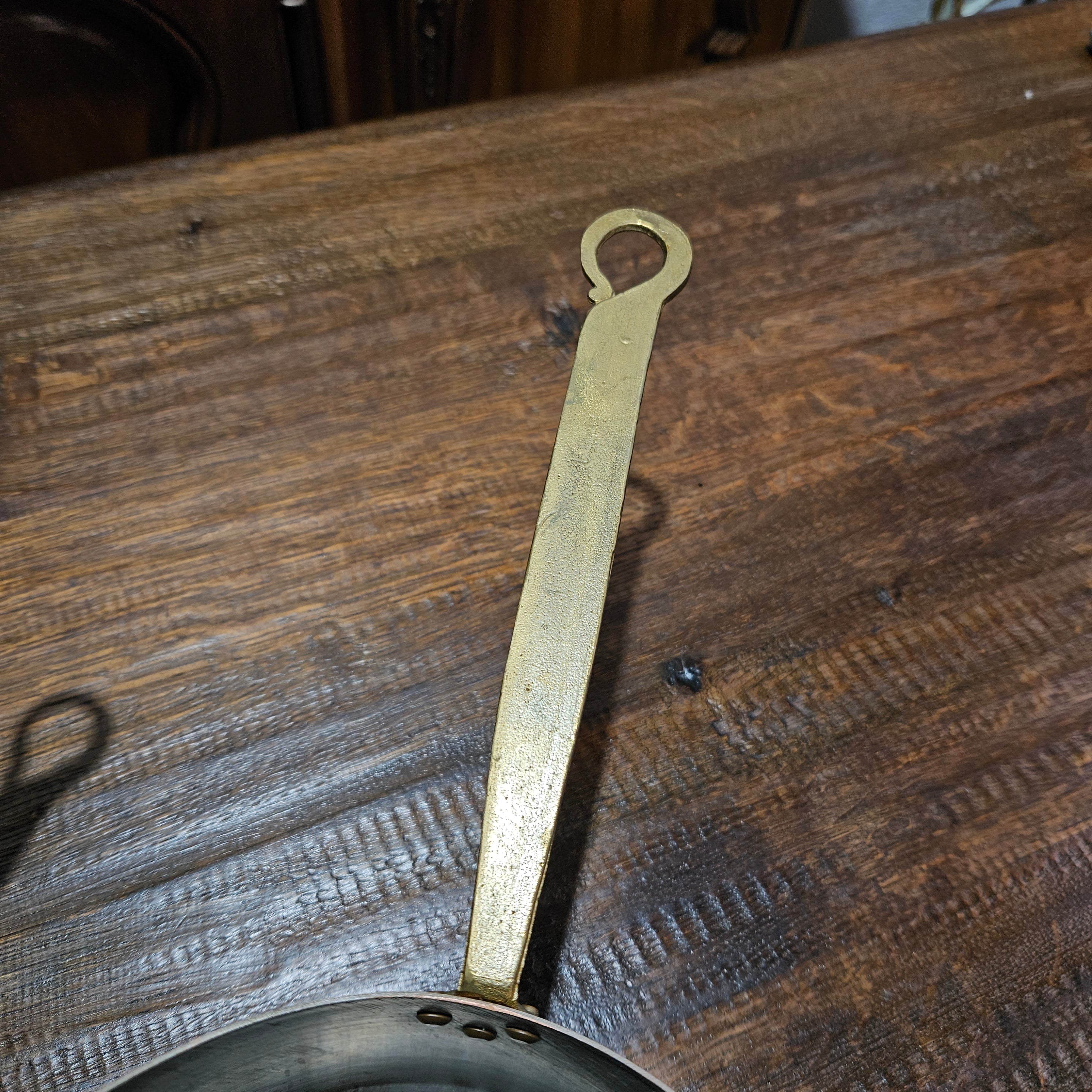 Set of Five French Copper Saucepans With Pouring Spout