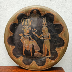 Vintage Egyptian Inlaid Metal Plaque