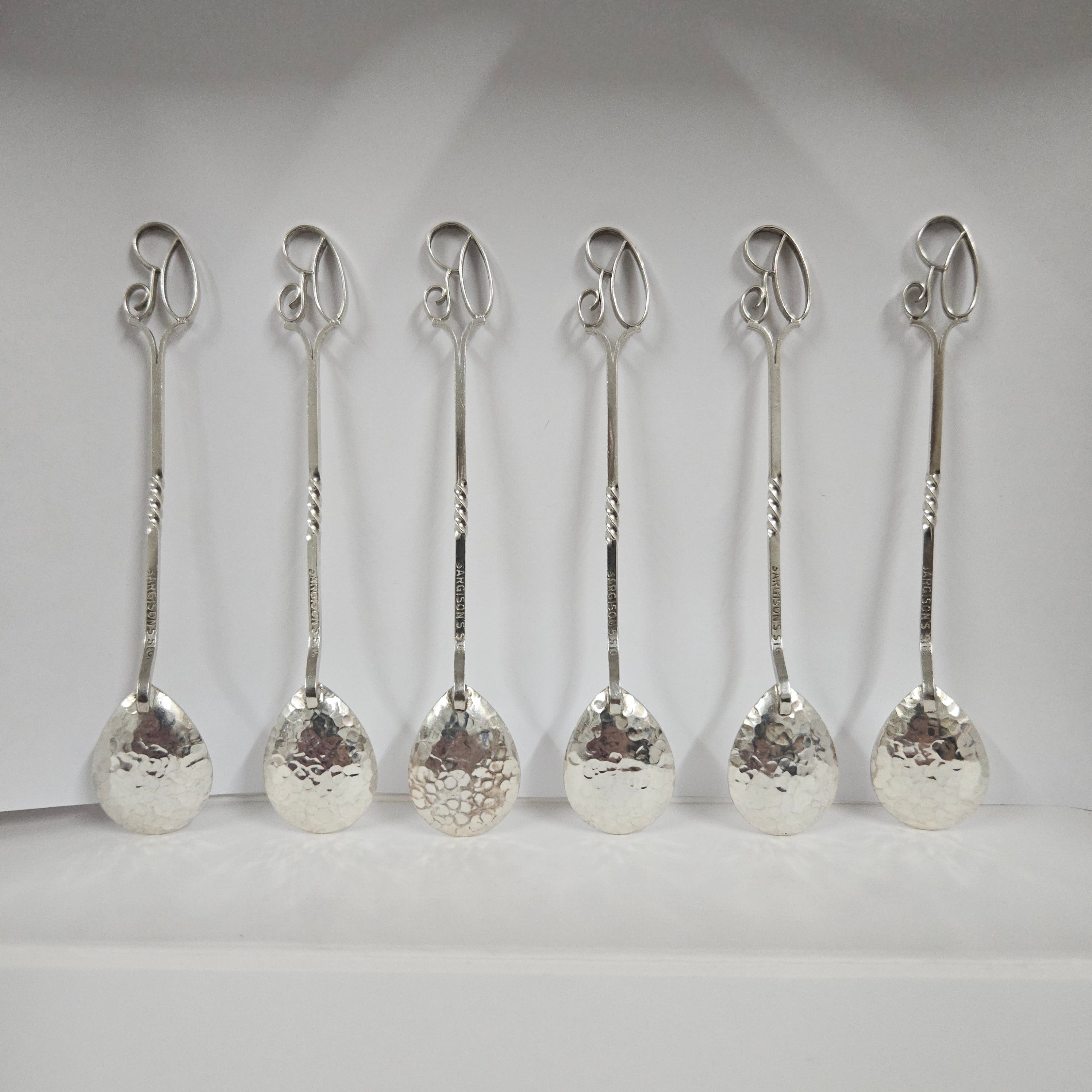 Set of 6 Sargison's (Hobart, Tasmania) Australian Arts & Crafts Sterling Silver Coffee Spoons | Antique & Vintage | Moonee Ponds Antiques | Australia Wide Delivery