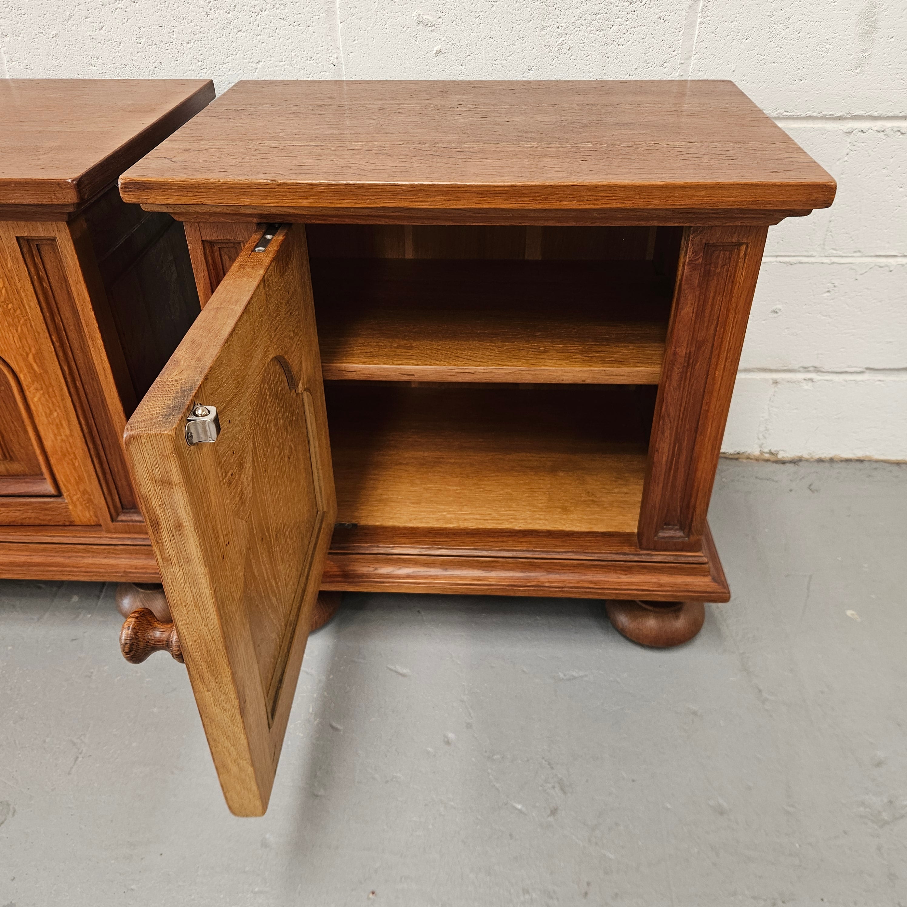 Pair of French Oak Gothic Style Bedsides | Antique & Vintage | Moonee Ponds Antiques | Australia Wide Delivery