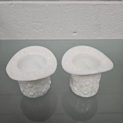 Pair of Fenton Milk Glass Top Hats | Antique & Vintage | Moonee Ponds Antiques | Australia Wide Delivery