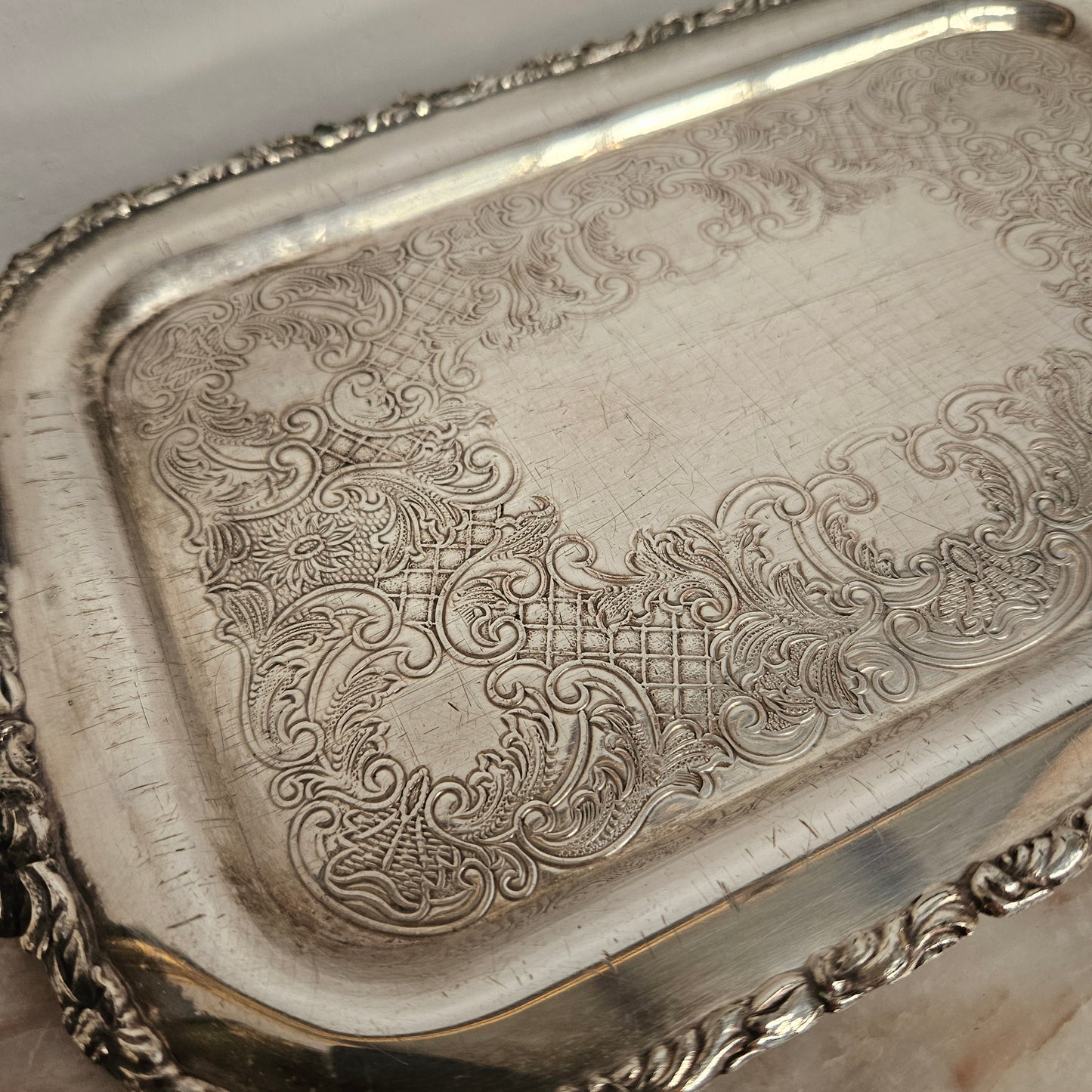 Vintage Sheffield Silver Plated Tray
