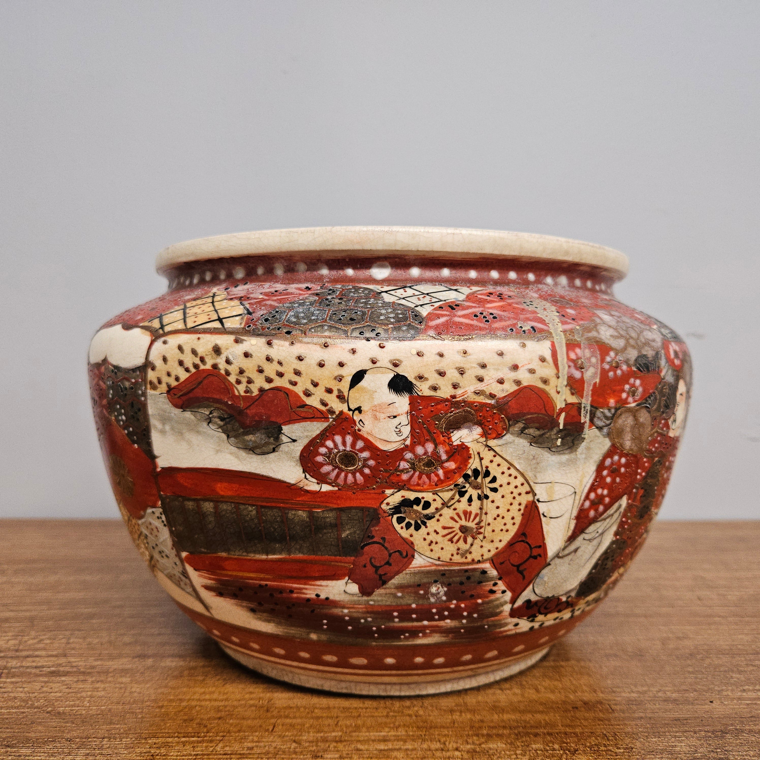 Antique Satsuma Hand Painted Jardiniere Pot | Antique & Vintage | Moonee Ponds Antiques | Australia Wide Delivery