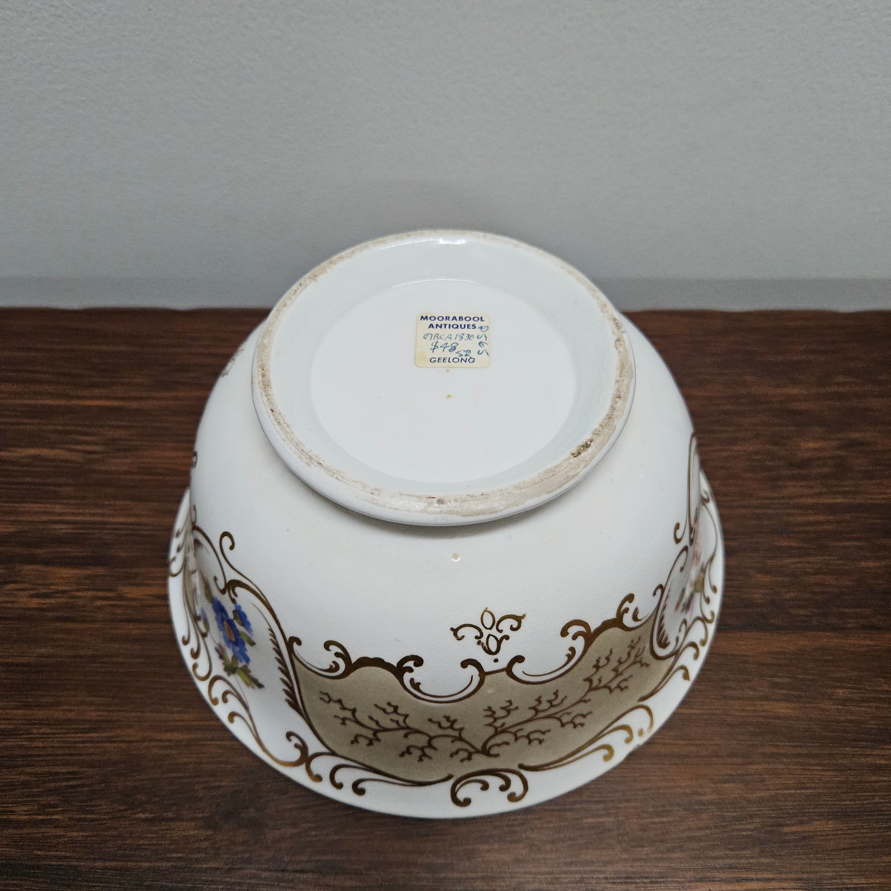 Large Hand Painted Early 19th Century Bowl A/F | Antique & Vintage | Moonee Ponds Antiques | Australia Wide Delivery