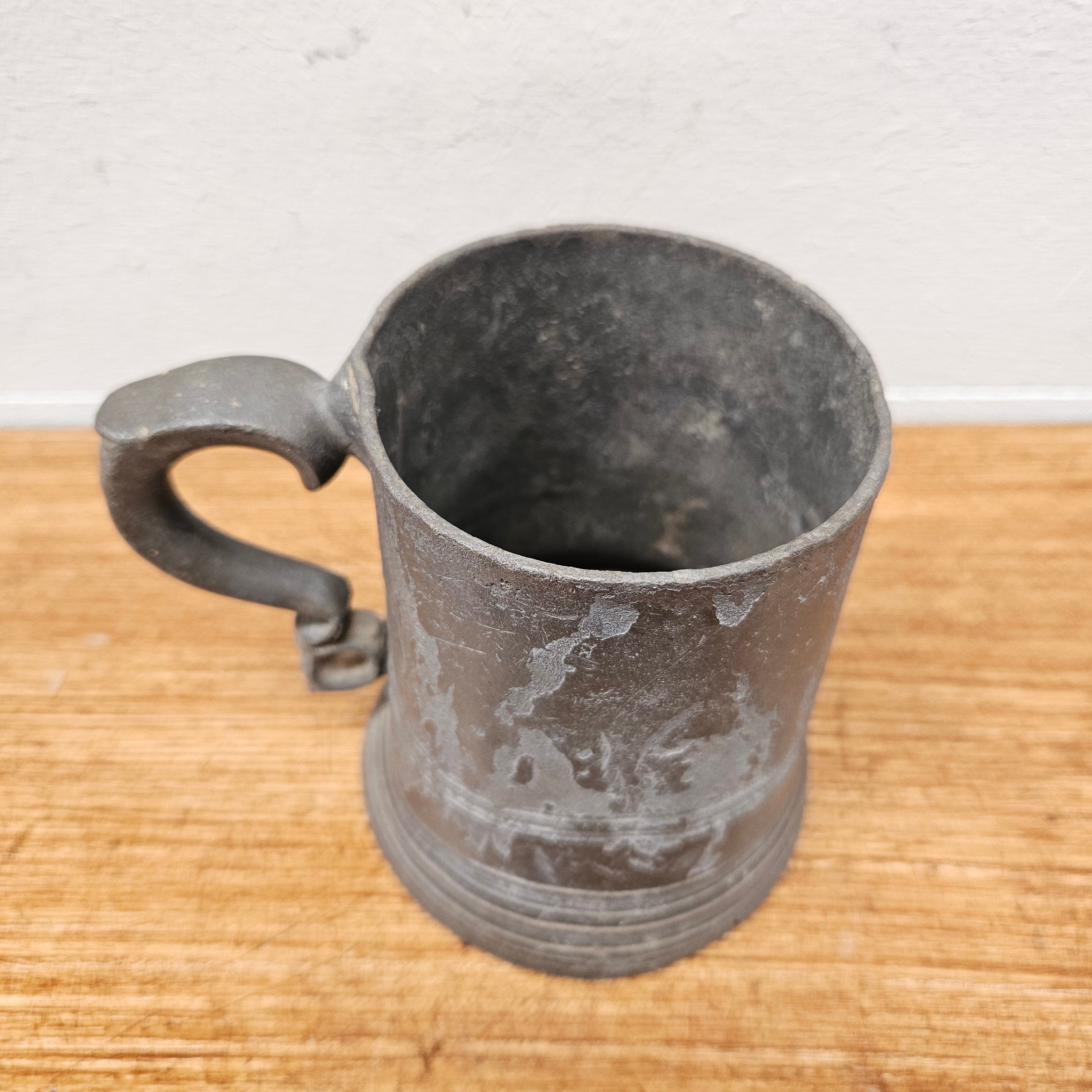 Antique Georgian Pewter Tankard