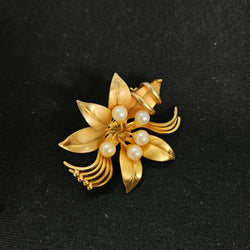 Vintage Gilt Metal & Faux Pearl Brooch | Antique & Vintage | Moonee Ponds Antiques | Australia Wide Delivery