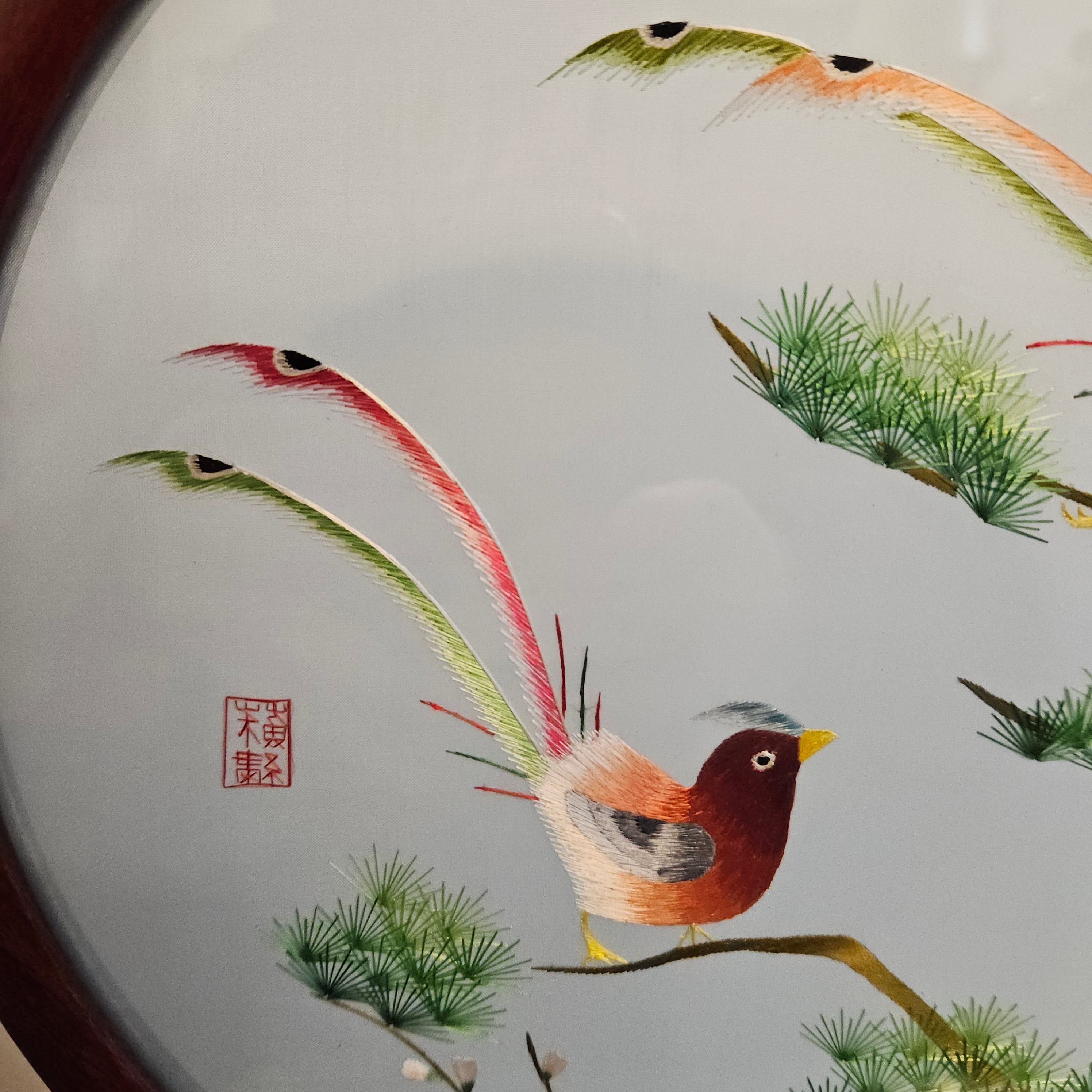 Vintage Chinese Screen on Rosewood Stand | Antique & Vintage | Moonee Ponds Antiques | Australia Wide Delivery