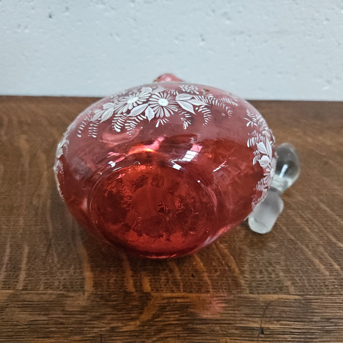 Victorian Ruby & Enamel Glass Decanter