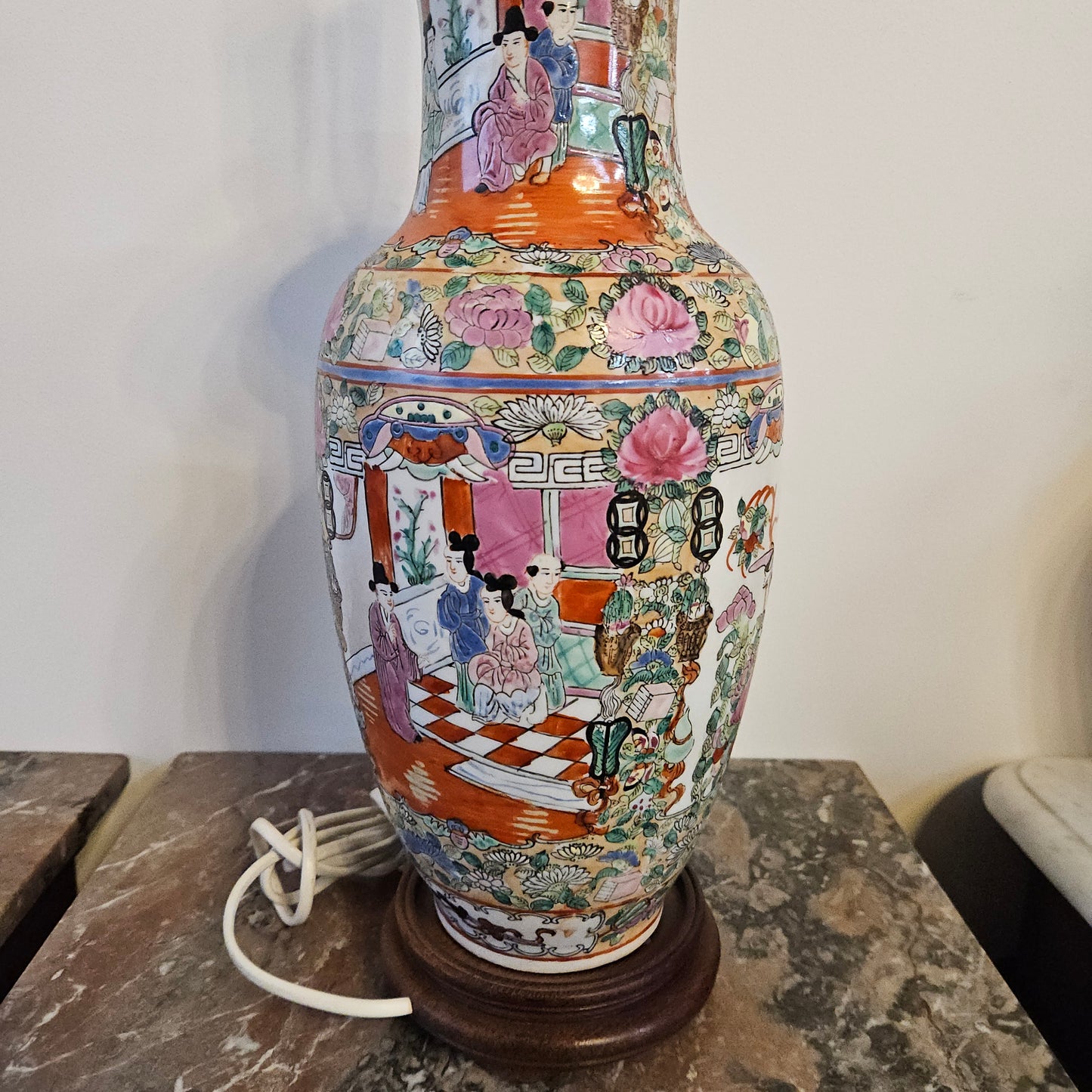 Chinese Famille Rose Lamp Base