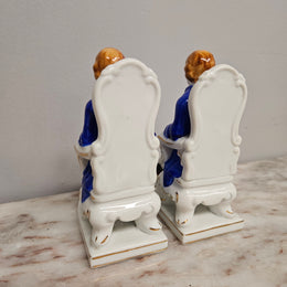 Pair of Vintage Porcelain Bookends