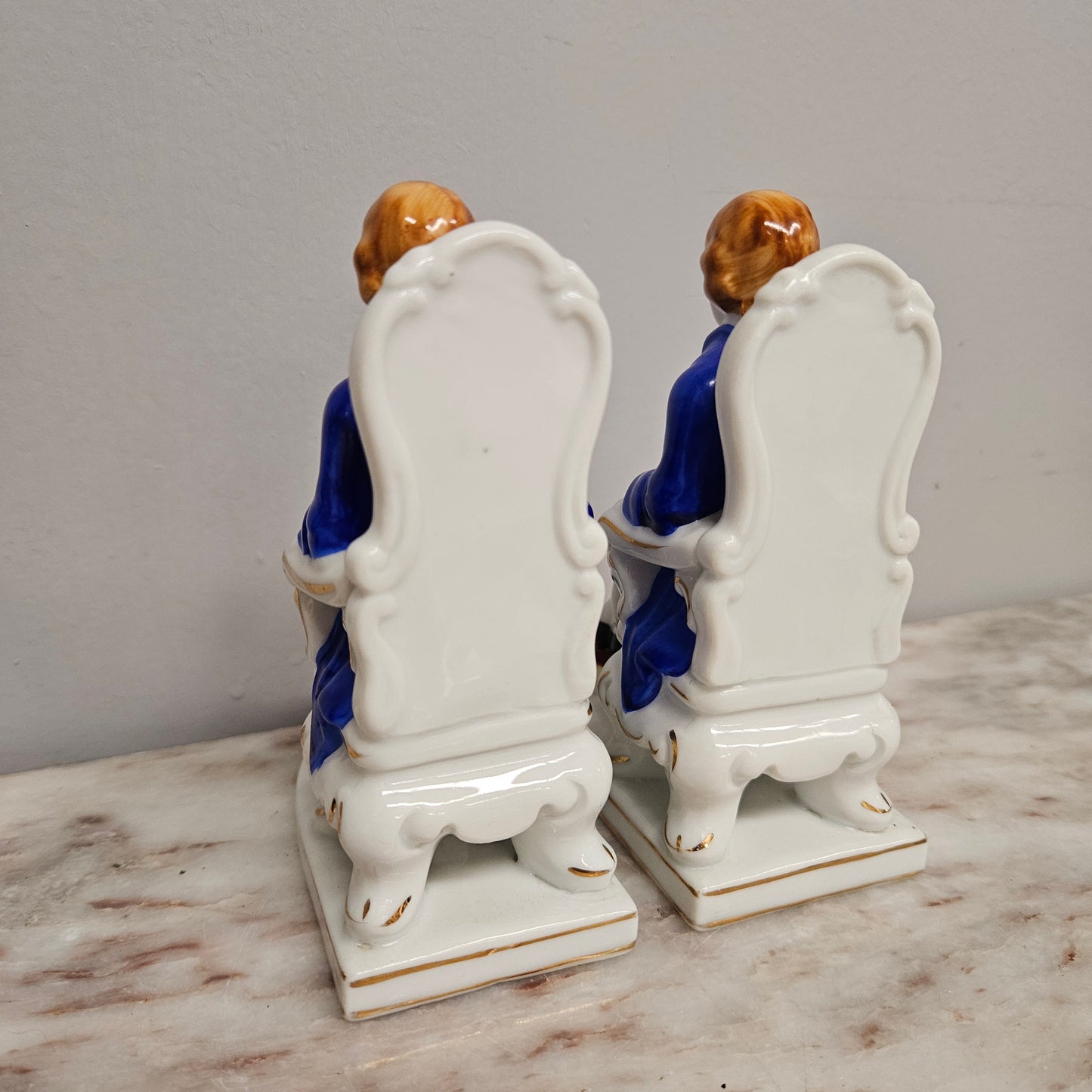 Pair of Vintage Porcelain Bookends