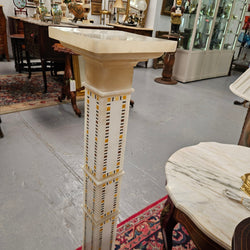 Antique Pietra Dura Alabaster Pedestal | Antique & Vintage | Moonee Ponds Antiques | Australia Wide Delivery