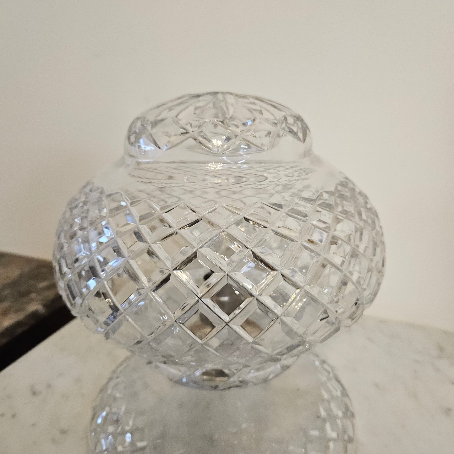 Vintage Art Deco Bohemian Crystal Bedside Lamp