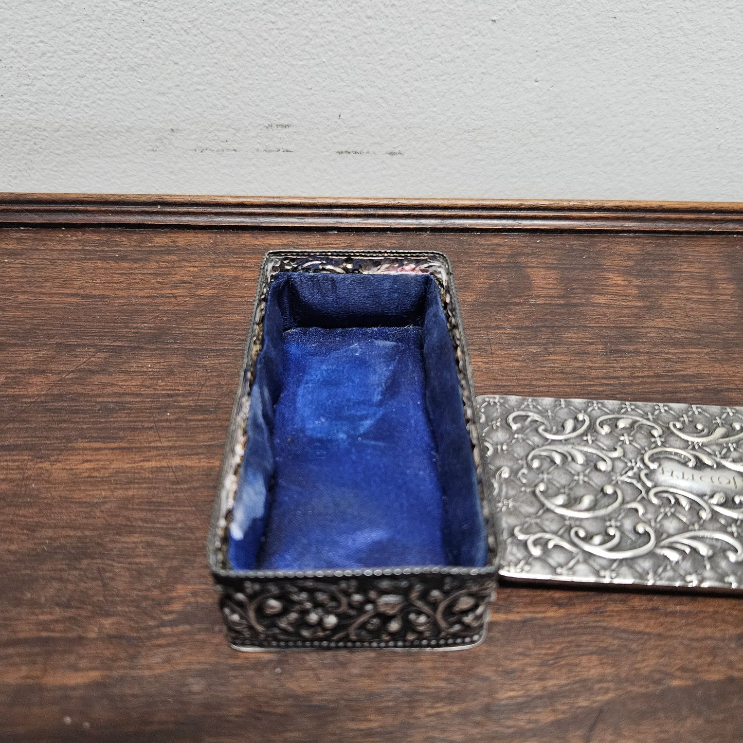 Victorian Silver Plated Filigree Decorated Trinket Box