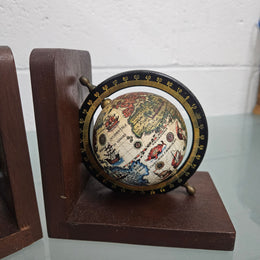 Pair of Vintage World Globe Bookends
